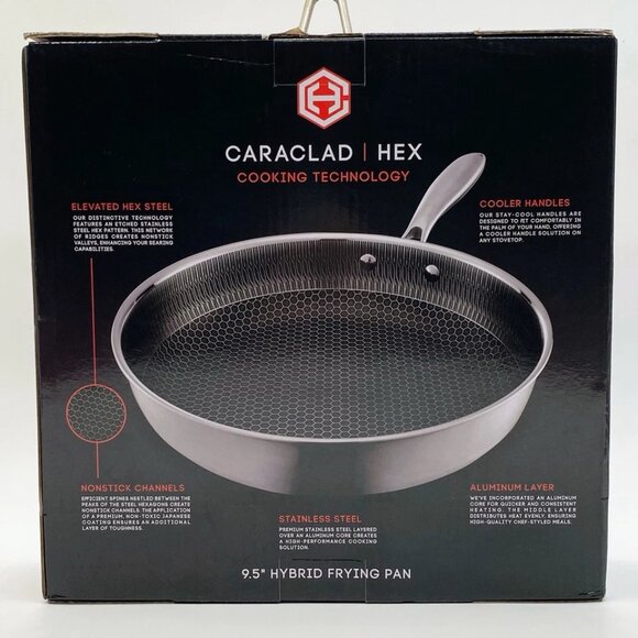 Caraclad Hex 9.5" Hybrid Frying Pan Stainless Steel Nonstick Elevated Cooking - Picture 4 of 4
